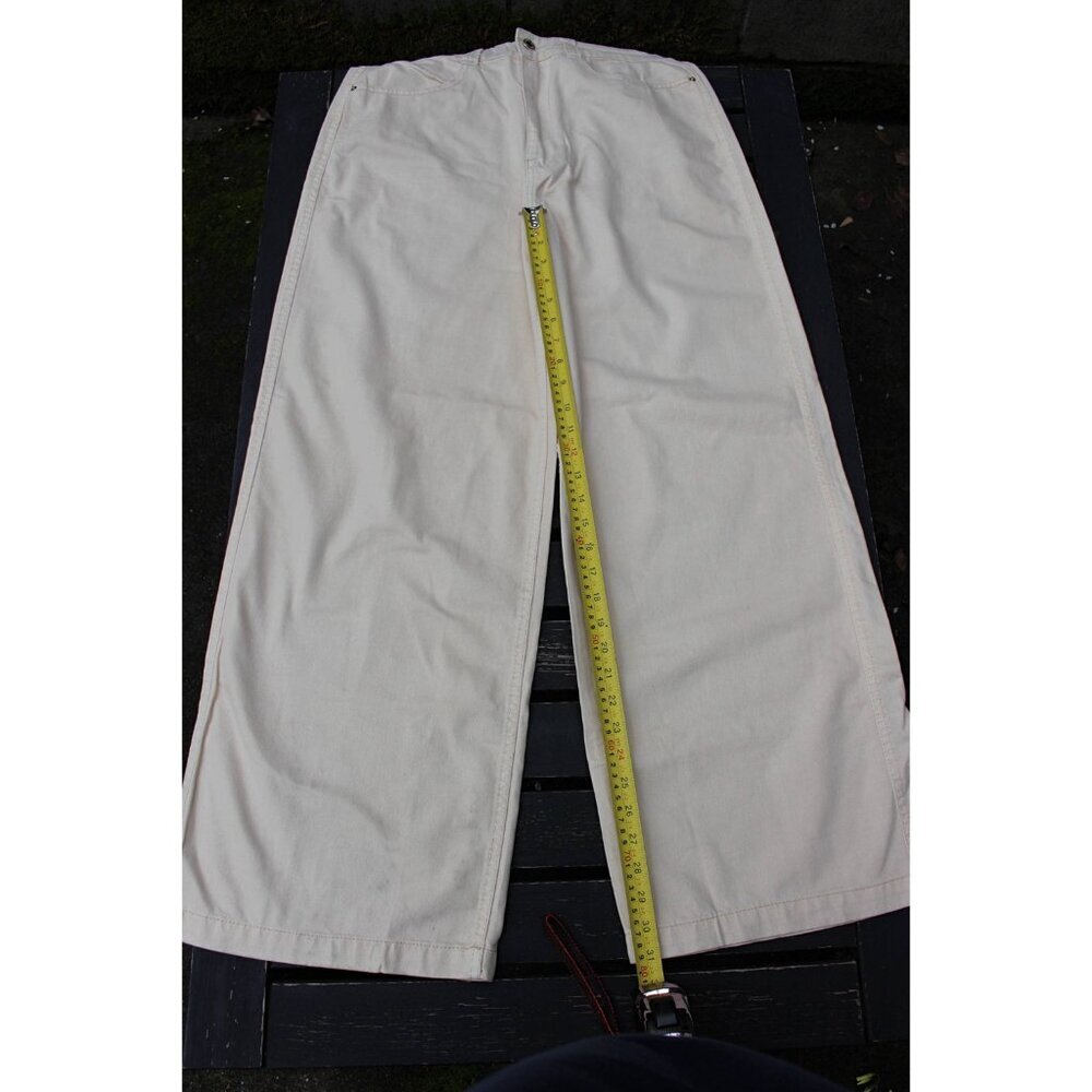New w/Tags - sz 32 - WE WORE WHAT Utility Straight Wide Leg Jeans, Unbleached - Picture 12 of 12